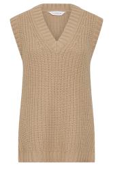 PixieGirl Petite Women's Beige Brown Knitted Sleeveless Jumper | PixieGirl 5