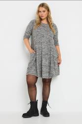 YOURS Curve Grey Soft Touch Pocket Dress | Yours Clothing 3