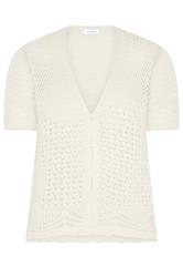 M&Co Petite Ivory White Short Sleeve Crochet Cardigan | M&Co 5