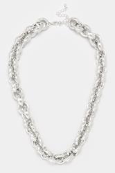 Silver Tone Linked Chain Necklace | Yours Clothing 3