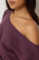 PixieGirl Petite Purple Plum Off Shoulder Sweatshirt | PixieGirl 4