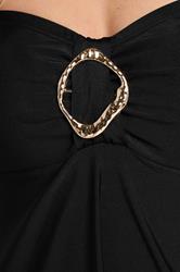 YOURS Plus Size Black Ring Detail Swim Dress | Yours Clothing 5