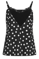 STAR Black Polka Dot Print Cami Top