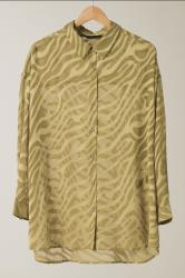 EVANS Plus Size Green Zebra Burnout Shirt | Yours Clothing 6