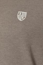 BadRhino Big & Tall Brown Textured Waffle Long Sleeve Polo Shirt | BadRhino 7