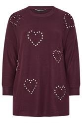 YOURS Curve Purple Diamante Soft Touch Jumper