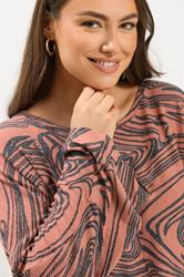 YOURS Plus Size Orange Abstract Print Soft Touch Jumper | Yours Clothing 4
