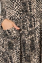 EVANS Plus Size Black Animal Markings Pocket Detail Dress | Evans 4