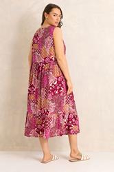 EVANS Plus Size Orange Paisley Tie Neck Dress 2