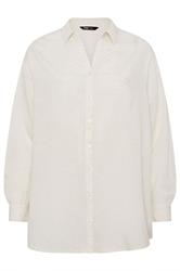 YOURS Curve Natural Brown Linen Shirt