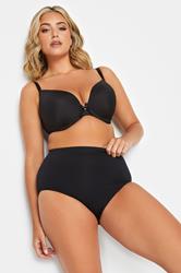 YOURS Plus Size Black Seamless Light Control High Waist Full Briefs | Yours Clothing 2