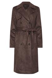 LTS Tall Women's Chocolate Brown Faux Suede Trench Coat | Long Tall Sally 7