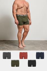 BadRhino 5 PACK Navy Blue/Grey/Green/Burnt Red/Black Boxers | BadRhino 3