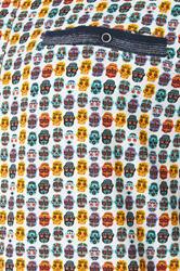 KAM Big & Tall White Skull Print Polo Shirt | BadRhino 1