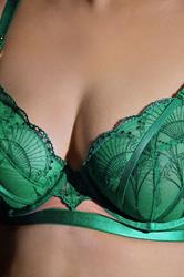 PLAYFUL PROMISES Plus Size Green Lace Embroidered Underwired Bra | Yours Clothing 5