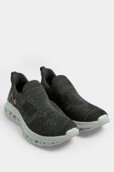 D555 Black Hands Free Shoes With Knitted Top