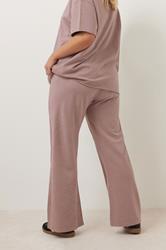 YOURS Plus Size Pink Acid Wash Wide Leg Joggers | Yours Clothing 4