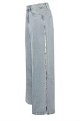 PixieGirl Petite Women's Light Blue Non-Stretch Pearl Detail Jeans | PixieGirl 7
