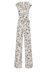LTS Tall White Abstract Floral Print Jumpsuit | Long Tall Sally 6
