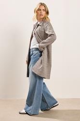 PixieGirl Petite Women's Grey Check Car Coat | PixieGirl 2