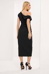 STAR Black Draped Midi Dress | StarByJM 2