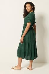 M&Co Green Tiered Tie Waist Midi Dress | M&Co 2