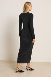 LTS Tall Black Glitter Sparkle Twist Maxi Dress | Long Tall Sally 2