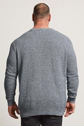 BadRhino Big & Tall Blue Crew Neck Knitted Jumper | BadRhino 2