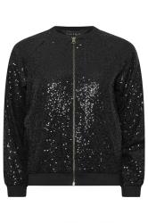 PixieGirl Petite Women's Black Sequin Bomber Jacket | PixieGirl 6