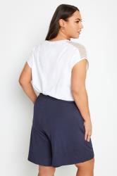 YOURS Plus Size Navy Blue Jersey Pull On Shorts | Sizes 16 to 36 | Yours Clothing 2