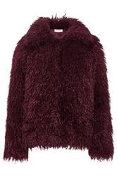 PixieGirl Petite Women's Burgundy Red Mongolian Faux Fur Jacket | PixieGirl 7