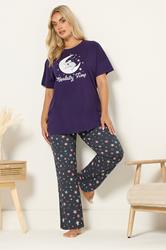 YOURS Plus Size Purple 'Koalaty Time' Pyjama Set | Yours Clothing 1