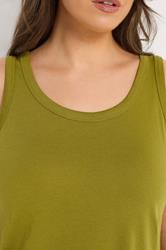 YOURS 3 PACK Plus Size Grey & Green Core Vest Tops | Yours Clothing 7