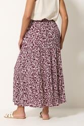 M&Co Purple Ditsy Floral Crinkle Maxi Skirt | M&Co 4