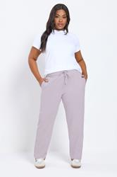YOURS Plus Size Purple Tie Waist Joggers | Yours Clothing 1