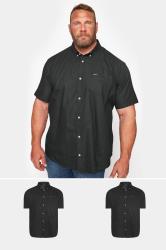 BadRhino Big & Tall Black 2 PACK Short Sleeve Oxford Shirts | BadRhino 1