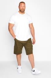 KAM Khaki Green Canvas Cargo Shorts | BadRhino 1