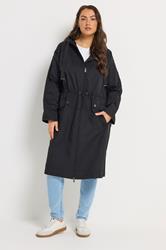 YOURS Plus Size Black Lightweight Longline Jacket | Yours Clothing 1