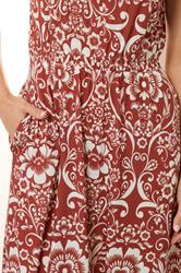 LTS Tall Red Floral Paisley Shirred Waist Maxi Dress | Long Tall Sally 4