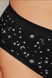 YOURSET 5 PACK Plus Size Black & Pink Star Print High Leg Knickers | Yours Clothing  5