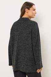 YOURS Plus Size Charcoal Grey Soft Touch Collared Jumper | Yours Clothing 2