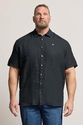 Lyle & Scott Big & Tall Navy Blue Linen Shirt | BadRhino 3