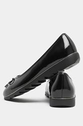 Black Patent Ballet Pumps In Wide E Fit | Yours Clothing 5