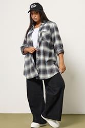 YOURS Plus Size Blue Check Boyfriend Shirt | Yours Clothing 2