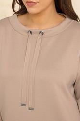 EVANS Plus Size Natural Brown Luxe Zip Detail Sweatshirt | Evans  4