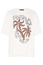 YOURS Curve White Embellished Oversized T-shirt