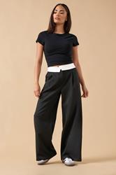PixieGirl Petite Women's Black Fold Over Smart Trousers | PixieGirl 3