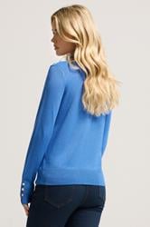 M&Co Petite Blue Button Detail Turtle Neck Jumper | M&Co 4