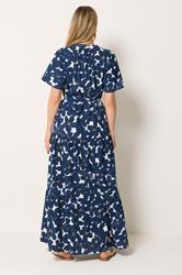 LTS Tall Women's Indigo Blue Floral Tie Waist Maxi Dress | Long Tall Sally 4