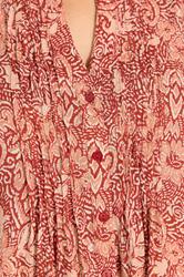 EVANS Plus Size Rust Orange Print Pintuck Sleeveless Vest | Evans 4